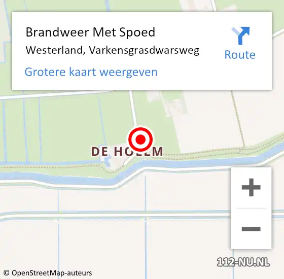 Locatie op kaart van de 112 melding: Brandweer Met Spoed Naar Westerland, Varkensgrasdwarsweg op 31 maart 2015 12:07