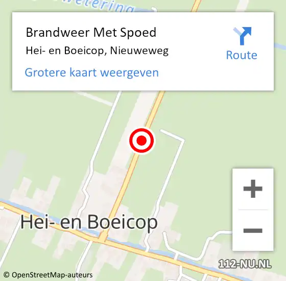 Locatie op kaart van de 112 melding: Brandweer Met Spoed Naar Hei- en Boeicop, Nieuweweg op 3 november 2013 15:00