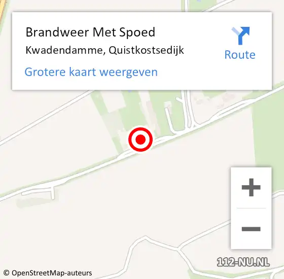 Locatie op kaart van de 112 melding: Brandweer Met Spoed Naar Kwadendamme, Quistkostsedijk op 31 maart 2015 12:13