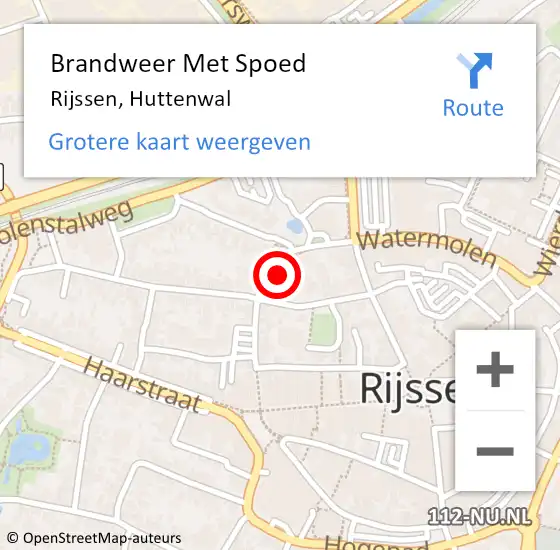 Locatie op kaart van de 112 melding: Brandweer Met Spoed Naar Rijssen, Huttenwal op 31 maart 2015 12:18