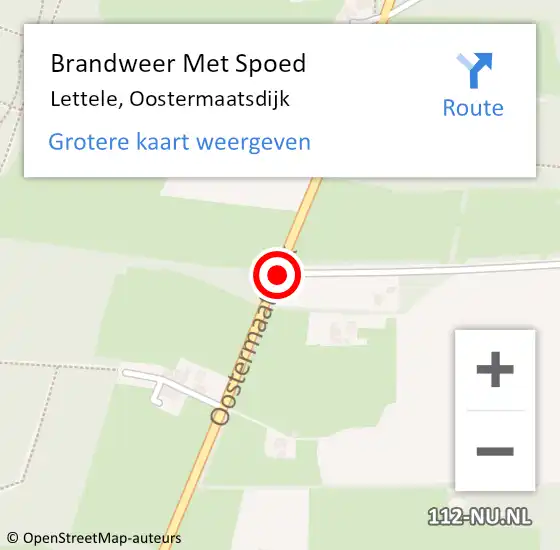 Locatie op kaart van de 112 melding: Brandweer Met Spoed Naar Lettele, Oostermaatsdijk op 31 maart 2015 12:29