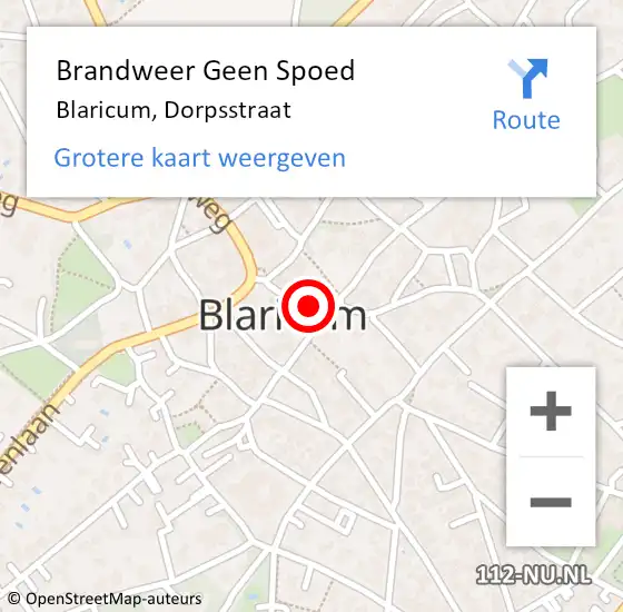 Locatie op kaart van de 112 melding: Brandweer Geen Spoed Naar Blaricum, Dorpsstraat op 31 maart 2015 12:40