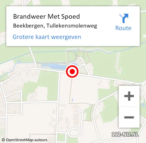 Locatie op kaart van de 112 melding: Brandweer Met Spoed Naar Beekbergen, Tullekensmolenweg op 31 maart 2015 12:42