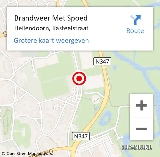 Locatie op kaart van de 112 melding: Brandweer Met Spoed Naar Hellendoorn, Kasteelstraat op 31 maart 2015 12:46