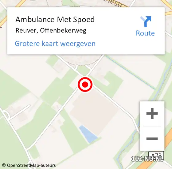 Locatie op kaart van de 112 melding: Ambulance Met Spoed Naar Reuver, Offenbekerweg op 31 maart 2015 13:02