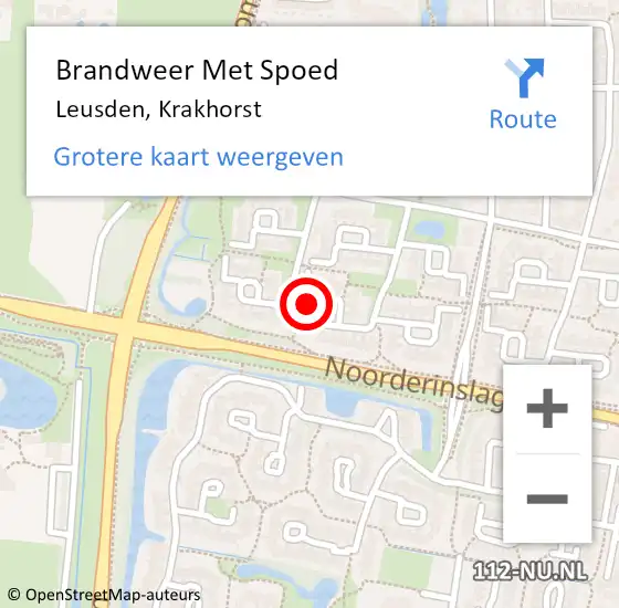 Locatie op kaart van de 112 melding: Brandweer Met Spoed Naar Leusden, Krakhorst op 31 maart 2015 13:04