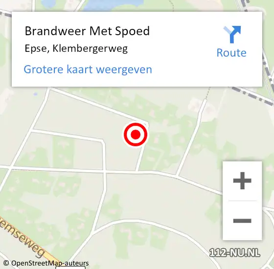 Locatie op kaart van de 112 melding: Brandweer Met Spoed Naar Epse, Klembergerweg op 31 maart 2015 13:04