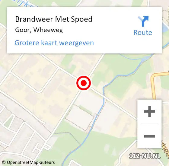 Locatie op kaart van de 112 melding: Brandweer Met Spoed Naar Goor, Wheeweg op 31 maart 2015 13:13