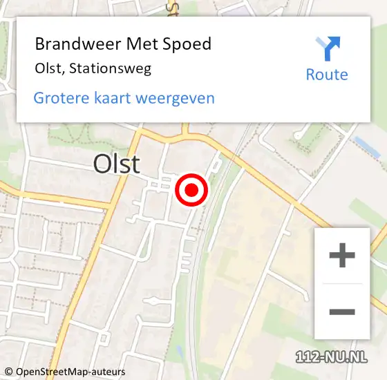 Locatie op kaart van de 112 melding: Brandweer Met Spoed Naar Olst, Stationsweg op 31 maart 2015 13:15