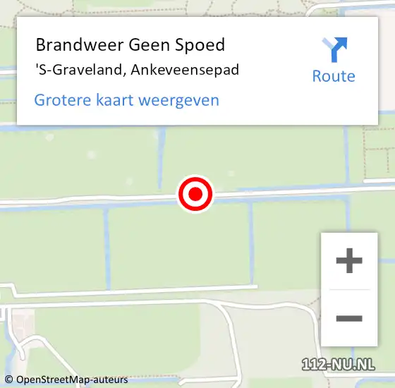 Locatie op kaart van de 112 melding: Brandweer Geen Spoed Naar 'S-Graveland, Ankeveensepad op 31 maart 2015 13:24