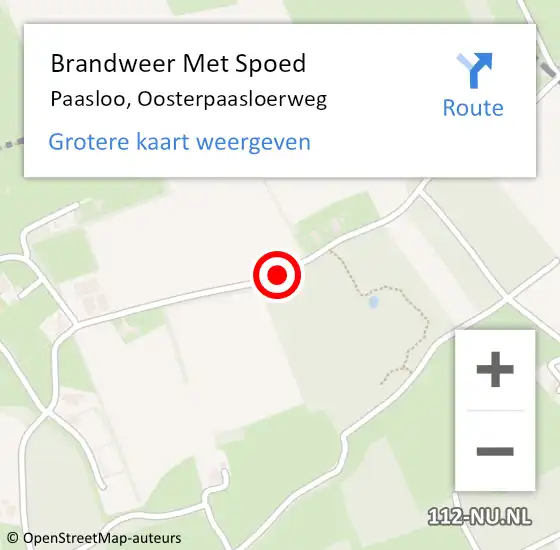 Locatie op kaart van de 112 melding: Brandweer Met Spoed Naar Paasloo, Oosterpaasloerweg op 31 maart 2015 13:28