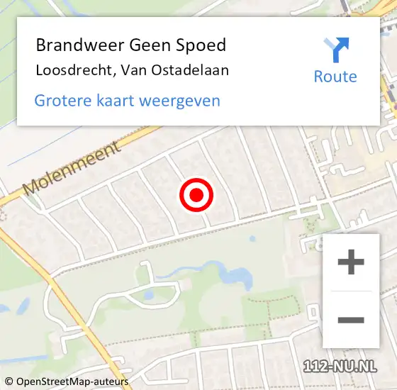 Locatie op kaart van de 112 melding: Brandweer Geen Spoed Naar Loosdrecht, Van Ostadelaan op 31 maart 2015 13:39