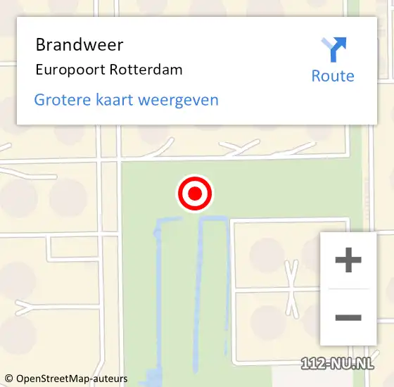 Locatie op kaart van de 112 melding: Brandweer Europoort Rotterdam op 31 maart 2015 13:55