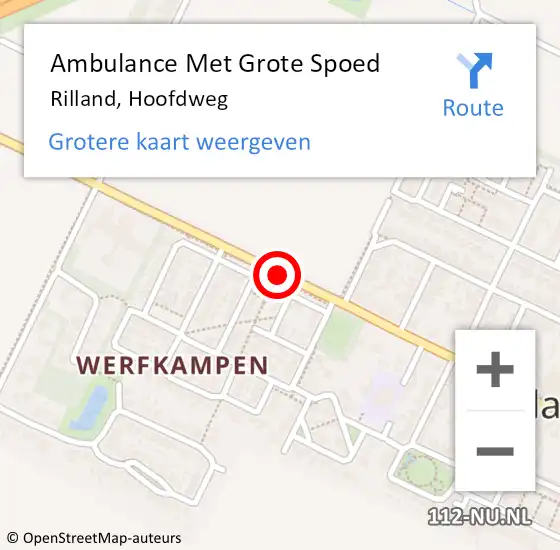 Locatie op kaart van de 112 melding: Ambulance Met Grote Spoed Naar Rilland, Hoofdweg op 31 maart 2015 14:05