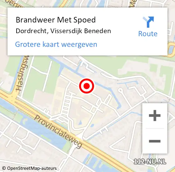 Locatie op kaart van de 112 melding: Brandweer Met Spoed Naar Dordrecht, Vissersdijk Beneden op 31 maart 2015 14:06