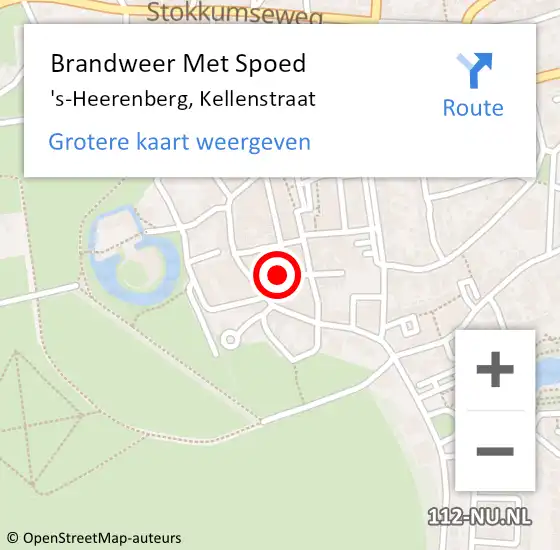 Locatie op kaart van de 112 melding: Brandweer Met Spoed Naar 's-Heerenberg, Kellenstraat op 31 maart 2015 14:11