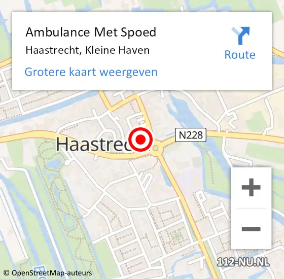 Locatie op kaart van de 112 melding: Ambulance Met Spoed Naar Haastrecht, Kleine Haven op 31 maart 2015 14:11