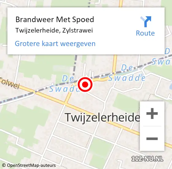 Locatie op kaart van de 112 melding: Brandweer Met Spoed Naar Twijzelerheide, Zylstrawei op 31 maart 2015 14:20