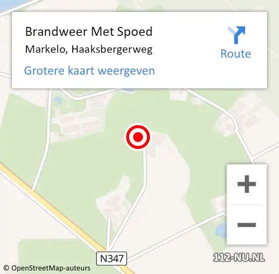 Locatie op kaart van de 112 melding: Brandweer Met Spoed Naar Markelo, Haaksbergerweg op 31 maart 2015 14:21
