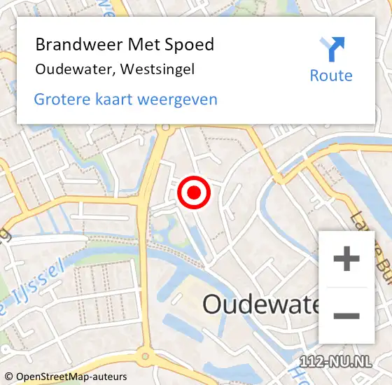 Locatie op kaart van de 112 melding: Brandweer Met Spoed Naar Oudewater, Westsingel op 31 maart 2015 14:36