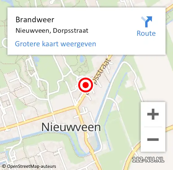 Locatie op kaart van de 112 melding: Brandweer Nieuwveen, Dorpsstraat op 31 maart 2015 14:39