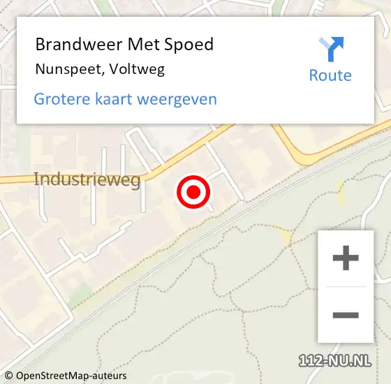 Locatie op kaart van de 112 melding: Brandweer Met Spoed Naar Nunspeet, Voltweg op 31 maart 2015 14:48