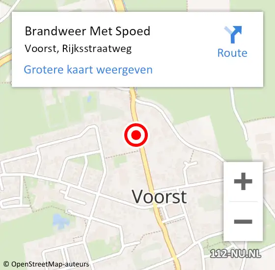 Locatie op kaart van de 112 melding: Brandweer Met Spoed Naar Voorst, Rijksstraatweg op 31 maart 2015 14:49