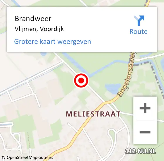 Locatie op kaart van de 112 melding: Brandweer Vlijmen, Voordijk op 31 maart 2015 14:54