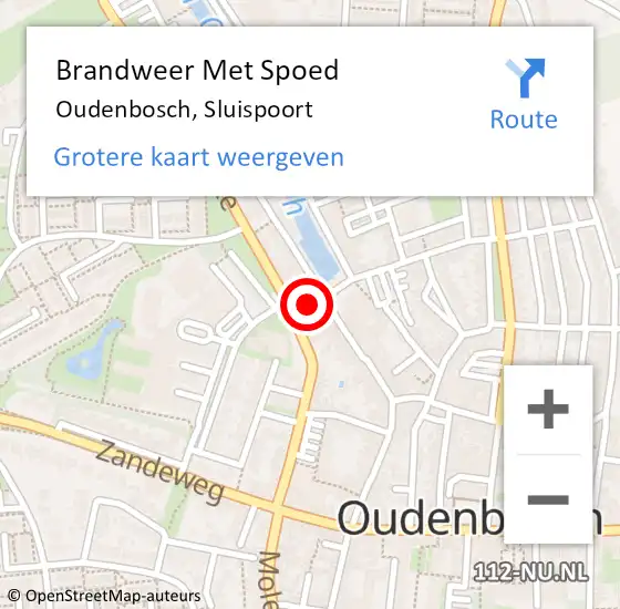 Locatie op kaart van de 112 melding: Brandweer Met Spoed Naar Oudenbosch, Sluispoort op 31 maart 2015 14:56