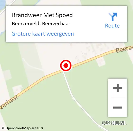 Locatie op kaart van de 112 melding: Brandweer Met Spoed Naar Beerzerveld, Beerzerhaar op 31 maart 2015 15:14