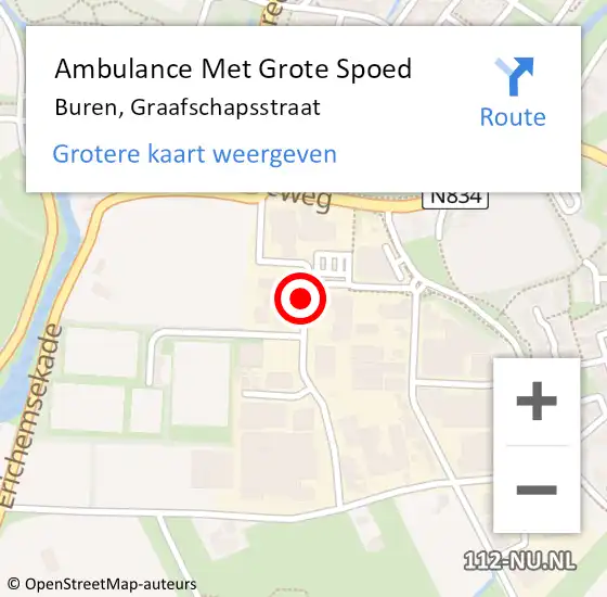 Locatie op kaart van de 112 melding: Ambulance Met Grote Spoed Naar Buren, Graafschapsstraat op 3 november 2013 15:40