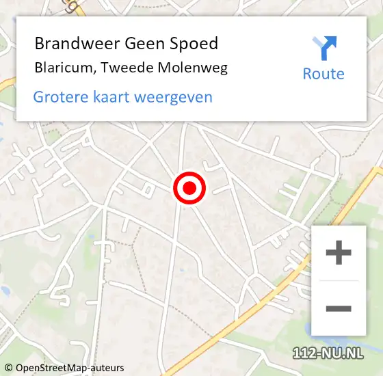 Locatie op kaart van de 112 melding: Brandweer Geen Spoed Naar Blaricum, Tweede Molenweg op 31 maart 2015 15:43