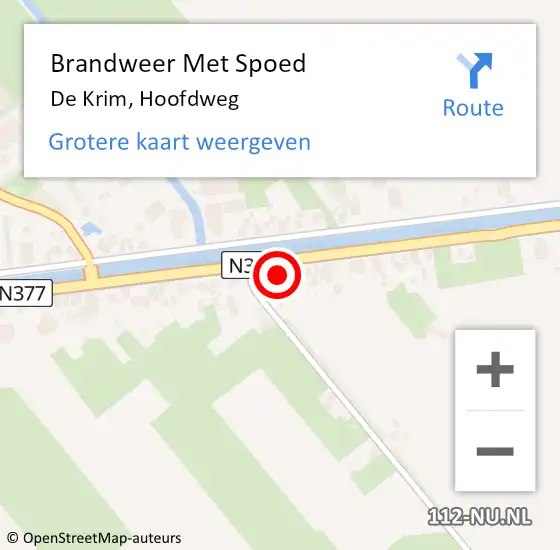 Locatie op kaart van de 112 melding: Brandweer Met Spoed Naar De Krim, Hoofdweg op 31 maart 2015 15:47