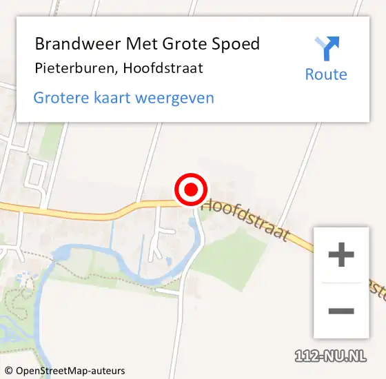 Locatie op kaart van de 112 melding: Brandweer Met Grote Spoed Naar Pieterburen, Hoofdstraat op 31 maart 2015 16:10