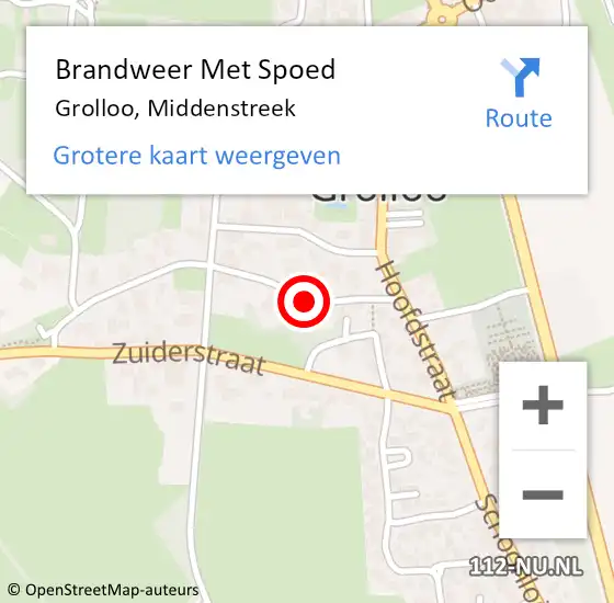 Locatie op kaart van de 112 melding: Brandweer Met Spoed Naar Grolloo, Middenstreek op 31 maart 2015 16:18