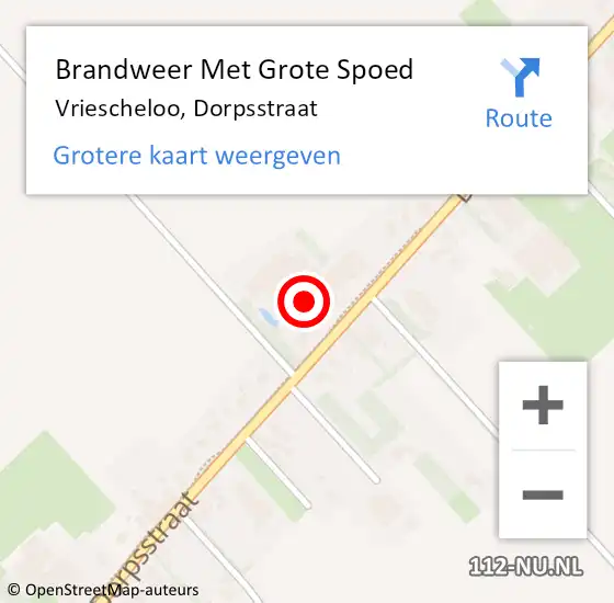 Locatie op kaart van de 112 melding: Brandweer Met Grote Spoed Naar Vriescheloo, Dorpsstraat op 31 maart 2015 16:35