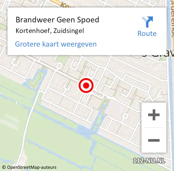 Locatie op kaart van de 112 melding: Brandweer Geen Spoed Naar Kortenhoef, Zuidsingel op 31 maart 2015 16:36