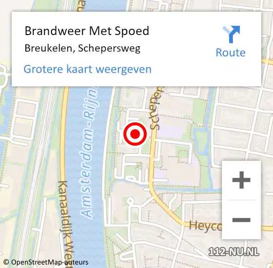 Locatie op kaart van de 112 melding: Brandweer Met Spoed Naar Breukelen, Schepersweg op 31 maart 2015 16:47