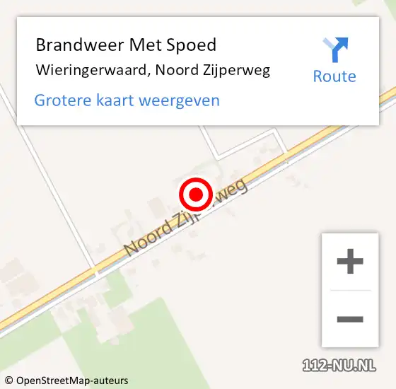 Locatie op kaart van de 112 melding: Brandweer Met Spoed Naar Wieringerwaard, Noord Zijperweg op 31 maart 2015 16:54