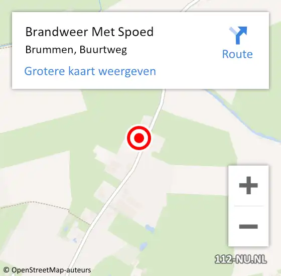 Locatie op kaart van de 112 melding: Brandweer Met Spoed Naar Brummen, Buurtweg op 31 maart 2015 17:03