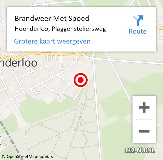 Locatie op kaart van de 112 melding: Brandweer Met Spoed Naar Hoenderloo, Plaggenstekersweg op 31 maart 2015 17:05