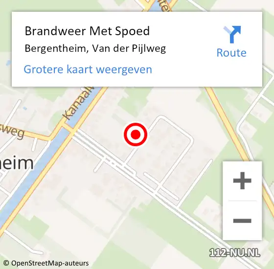 Locatie op kaart van de 112 melding: Brandweer Met Spoed Naar Bergentheim, Van der Pijlweg op 31 maart 2015 17:13