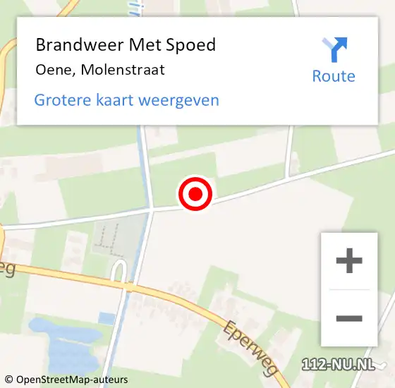 Locatie op kaart van de 112 melding: Brandweer Met Spoed Naar Oene, Molenstraat op 31 maart 2015 17:14