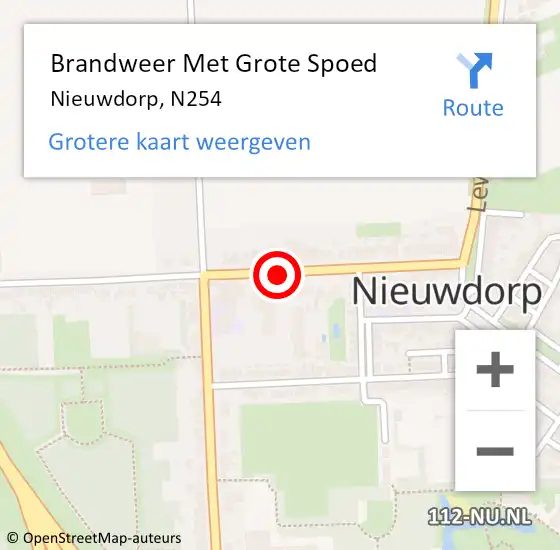 Locatie op kaart van de 112 melding: Brandweer Met Grote Spoed Naar Nieuwdorp, N254 op 31 maart 2015 17:31