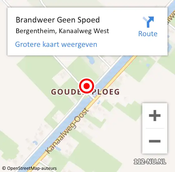 Locatie op kaart van de 112 melding: Brandweer Geen Spoed Naar Bergentheim, Kanaalweg West op 31 maart 2015 17:36