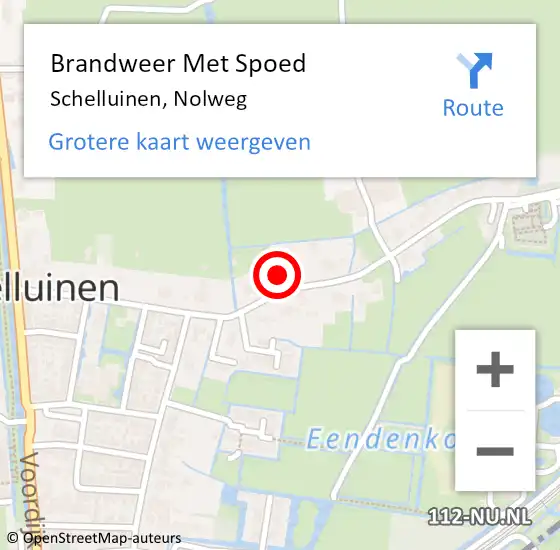 Locatie op kaart van de 112 melding: Brandweer Met Spoed Naar Schelluinen, Nolweg op 31 maart 2015 17:44