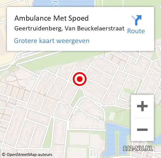 Locatie op kaart van de 112 melding: Ambulance Met Spoed Naar Geertruidenberg, Van Beuckelaerstraat op 31 maart 2015 18:01