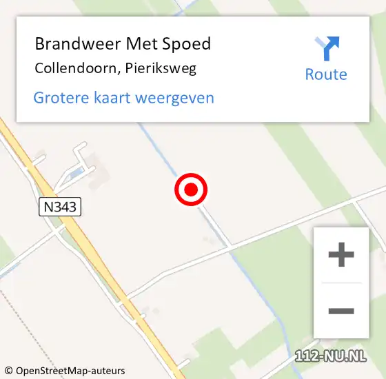 Locatie op kaart van de 112 melding: Brandweer Met Spoed Naar Collendoorn, Pieriksweg op 31 maart 2015 18:07