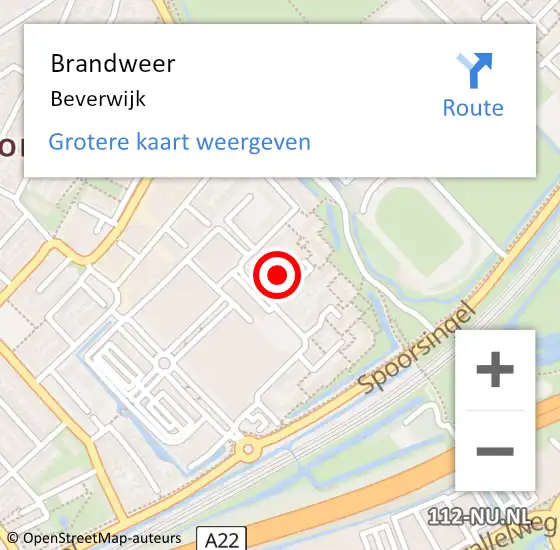 Locatie op kaart van de 112 melding: Brandweer Beverwijk op 31 maart 2015 18:30