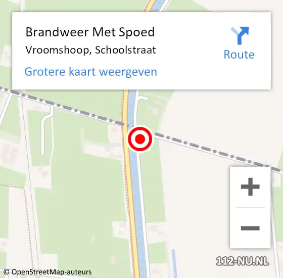 Locatie op kaart van de 112 melding: Brandweer Met Spoed Naar Vroomshoop, Schoolstraat op 31 maart 2015 18:40